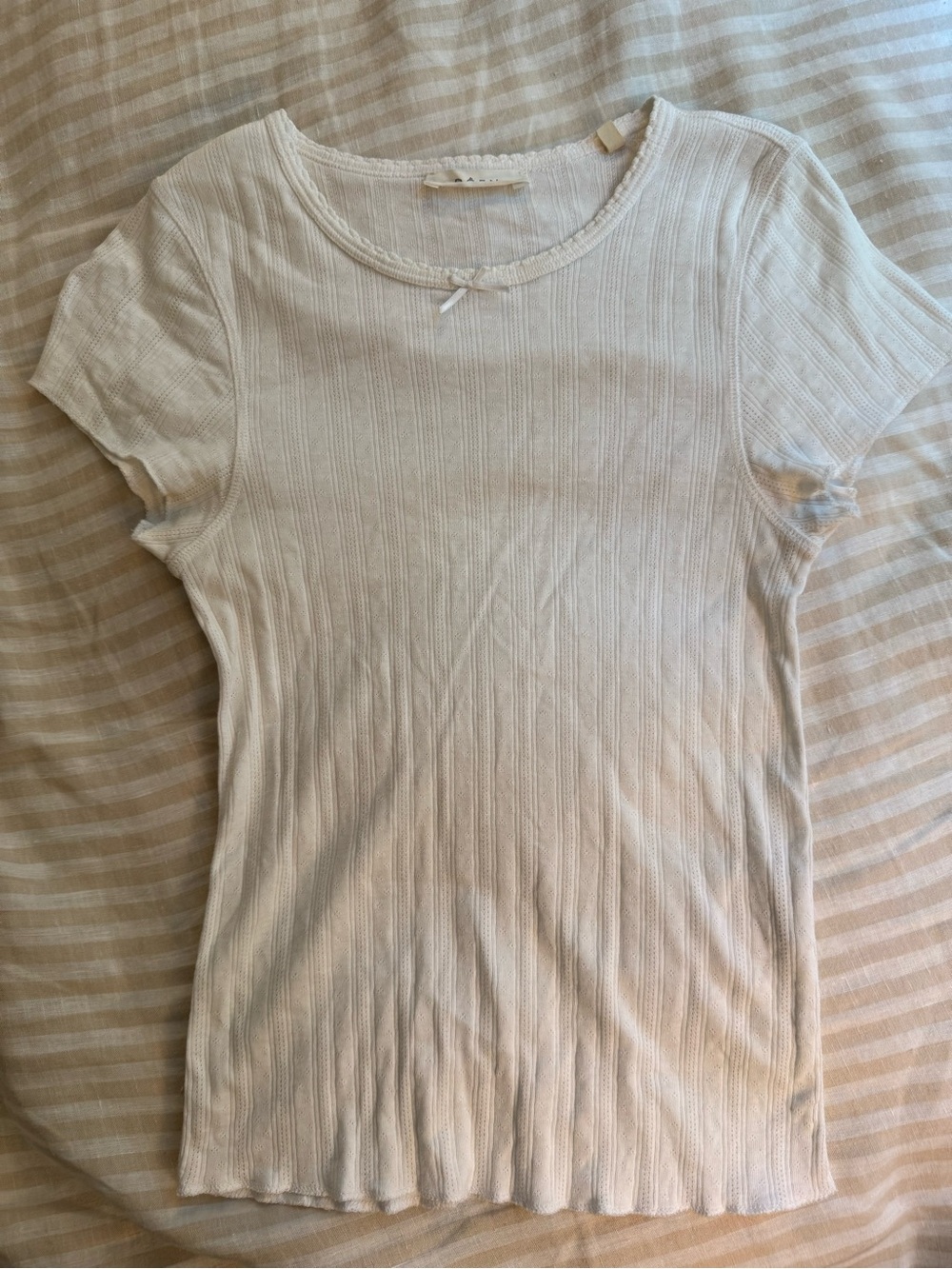 Dôen baby tee in white, size S